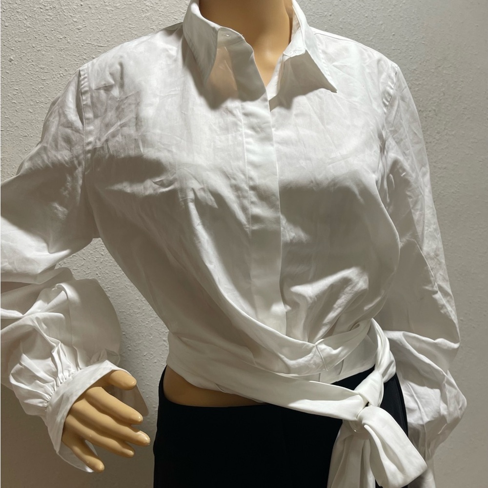 Ralph Lauren White Button Down Wrap Shirt